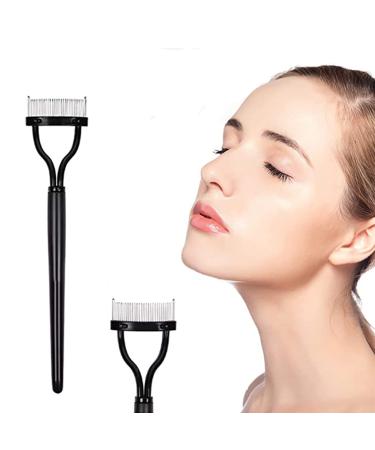 Eyelash Comb Separator Eyelashes Separator Curler Adonop Eyelash Brush Definer Lash Comb Mascara Eyebrow Applicator with Cover Cosmetic Brushes Tool 1 Arc