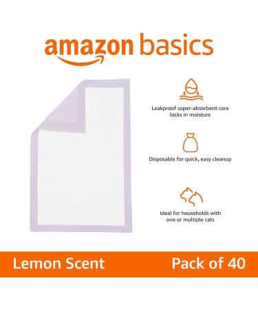 Amazon Basics 40 Pack Disposable Cat Feces Bags Rapid Drying Lemon Scented Purple & White - Buy Online on GoSupps.com