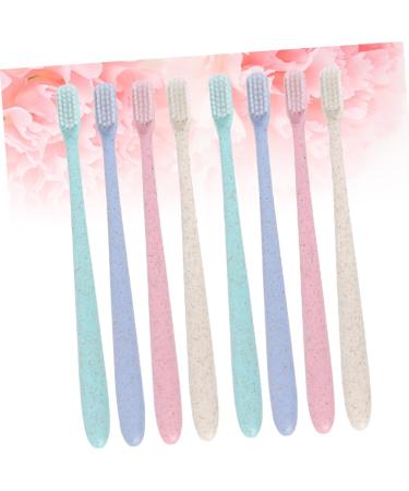 Frcolor Vegan Organic Manual Toothbrush Set - 4 Boxes of 8 with Caps | Travel & Camping Friendly Hanging Design - Buy Online on GoSupps.com