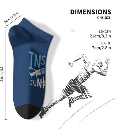 UHW Insulin Junkiee Crew Socks - Diabetes Awareness Low Cut Men's Socks (White, One Size) - Buy Online on GoSupps.com