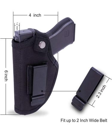 Fonrroni Universal Concealed Carry Holster Bundle - Right/Left Hand Compact Subcompact Black IWB Holster for Men and Women - Buy Online on GoSupps.com