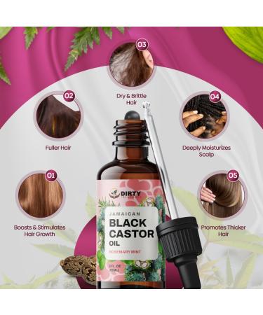 Rosemary Peppermint Castor Hair & Scalp Treatment - Nourishing Oil for Hair Growth Dry/Damaged Hair & Eczema - 2oz | Enhance Your Hair's Health - Buy Online on GoSupps.com