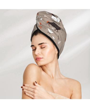 Quick-Dry Hair Towel Wrap with Button - Chicken Design Perfect for Effortless Hair Drying | International Shipping Available - Buy Online on GoSupps.com