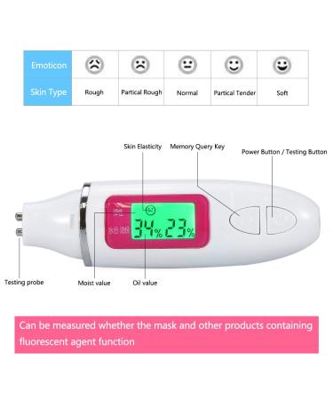 Digital Skin Analyzer - Precision Facial Tester with LCD Display | Face Moisture & Oil Analyzer in White - International Shipping Available - Buy Online on GoSupps.com