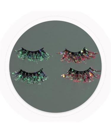 FRCOLOR 2 Pairs of False Eyelashes Fluffy Glitter Eyelashes False Makeup Eyelashes Make-Up Eyelashes Christmas Eyelashes Eyelashes with Glitter Sequins Diamond Manual Fibre 3D - Buy Online on GoSupps.com