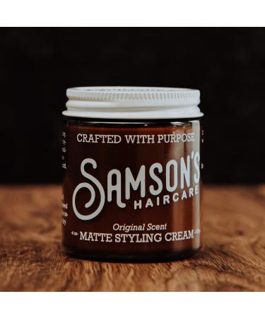 SAMSON S HAIRCARE Matte Styling Cream | Best Matte Finish & Easy Application | Nourishes & Holds Hair | 4 oz | Ideal for Men & Women - Buy Online on GoSupps.com