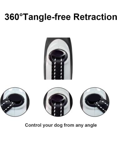 Ruayia Classic 3m Pull-Out Dog Leash for Up to 52kg - Ultra-High Durability 360 Guide & Brake System - Black - Buy Online on GoSupps.com