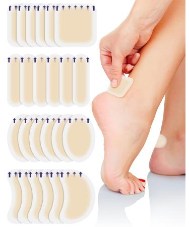 BLATOWN 24PCS Bunion Pads for Women Men Bunion Relief Blister Bandages Blister Cushions Hydrocolloid Bandages for Feet Fingers Toes Protector Heel Blister Prevention Pads Waterproof Thin