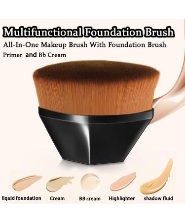 Velisy Hexagon Foundation Makeup Brush Multifunctional Makeup Brush Face Brushes Makeup Flat Top Hexagon Face Makeup Brushes (2pcs Black) 2pcs Black - Buy Online on GoSupps.com