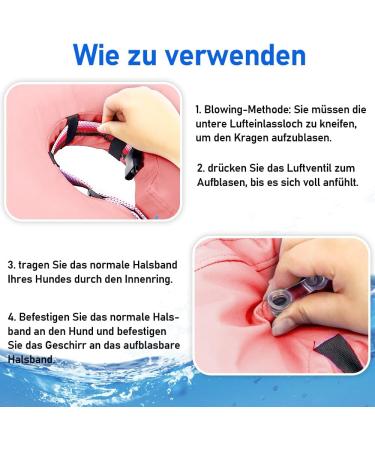 Shop Supet Rewrise Dog Protective Inflatable Collar - Leak Protection & Soft Design for Post-Op Comfort | Perfect Fit for Neck Circumference 17.8-25.4 cm - Pink - Buy Online on GoSupps.com