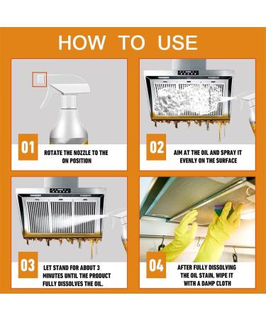 ZZNCMY Clean Up Kitchen Oil Stains Powerful Kitchen Grease Cleaner Oil Stain Cleaner All-Purpose Kitchen Cleaner For Oven Pots Grill (2Pcs) - Buy Online on GoSupps.com