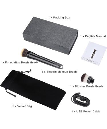 Electric Makeup Brush Automatic Rotating Makeup Brush with Foundation & Blusher Brush Heads for Liquid Cream Powder Based Make Up for All Skin Types - Buy Online on GoSupps.com