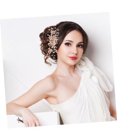 FRCOLOR 1 Set Leaf Pearl Hairpin Wedding Hair Clip Wedding Hair Side Comb Hair Combs for Thick Hair Gold Hair Clips Accessories Barrette Prom Suits for Women Hair Forks for Buns Metal - Buy Online on GoSupps.com