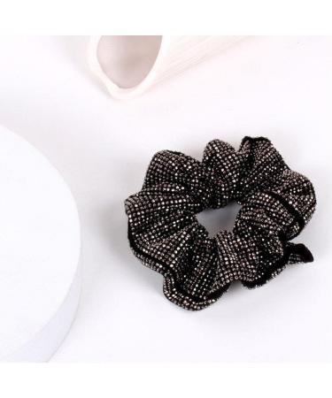 Rhinestone Hair Scrunchies - Sparkly Elastic Ponytail Holders for Elegant Hair Accessories for Women and Girls black - Buy Online on GoSupps.com