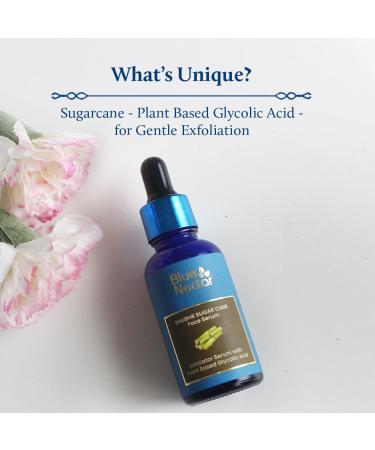 Blue Nectar AHA Exfoliating Face Serum | Plant-Based Glycolic Acid | Deep Exfoliation for Blackheads & Tan Removal | 10 Min Facial Treatment | 14 Herbs (1 Fl Oz - Buy Online on GoSupps.com