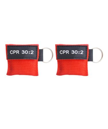 2pcs Ambulance Face Shield Key Ring CPR Mask Keychain Ring Emergency Kit Rescue Face Shields with One-way Valve Breathing Barrier for First Aid
