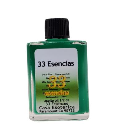 33 Essences Oil (33 Esencias Aceite) Spiritual Anointing Oil by CASA ESOTERICA MAGICK SPACE - Ultimate Spiritual Power - for Protection Healing & Success-0.5 FL OZ (3 Pack)