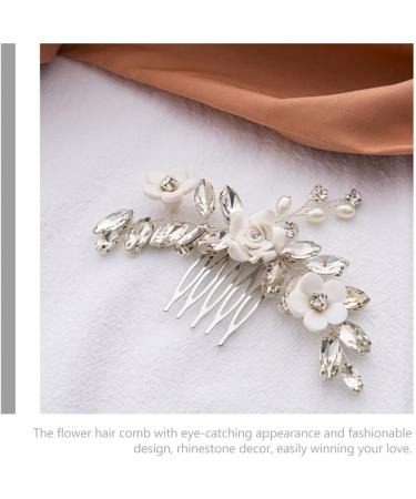 Beaupretty Floral Hair Comb Hair Toppers Wedding Hair Accessories Bridal Hair Accessories Hair Accessories for Wedding Rhinestone Hair Accessories Flower Hair Accessories Comb Bride Metal - Buy Online on GoSupps.com