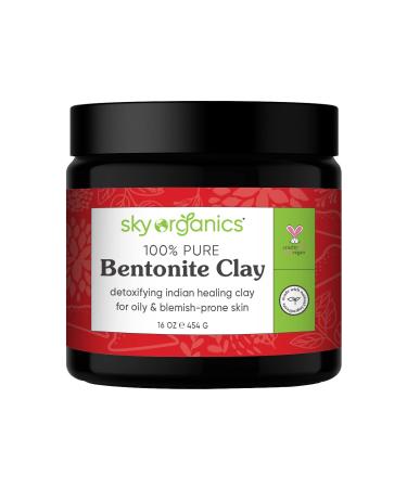 Sky Organics Indian Healing Clay - 100% Pure Bentonite Clay for Face Detox - 16 oz - Buy Online on GoSupps.com