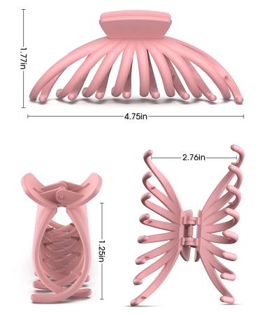 OPAUL Matte Nonslip Large Hair Claw Clips for Women - Strong Hold Styling Accessories (4 Pack) Pink Green Khaki Black - Buy Online on GoSupps.com