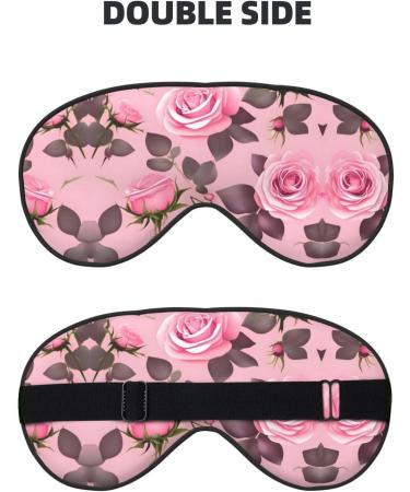 Pretty Pink Roses Eye Mask - Soft Adjustable Unisex Sleeping Mask for Nighttime Comfort - Buy Online on GoSupps.com