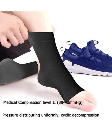 eYotto Compression Ankle Support Sleeve - XL, Black - Stabilize Ligaments, Relieve Pain, Swelling, Arthritis - Breathable Wrap for Sports & Injury Recovery - Buy Online on GoSupps.com