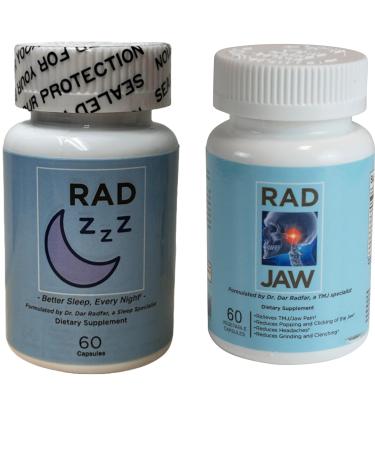 Rad ZZZ Rad Jaw Bundle Natural Rest Aid and TMJ Relief Supplement, Alleviate Jaw Pain, Reduce Teeth Grinding and Clenching, Developed by a Dentist, Made in The USA