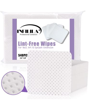 Lint Free Nail Wipes INFILILA Nail Polish Remover 540PCS Super Absorbent Soft Nail Pliosh Remover Pads Wipes Lint Free Wipes Nail Wipes A-540 PCS