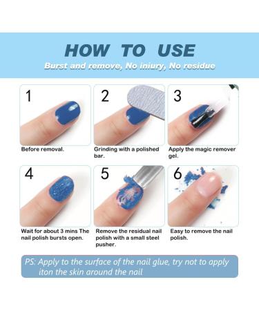ALIVER Gel Nail Polish Remover Professional for Nails with Cuticle Pusher Tool Remove Gel Polish Don't Hurt Nails in 2-4 Minutes No Need for Foil Soaking or Wrapping Safe and Quick DIY 15ml - Buy Online on GoSupps.com