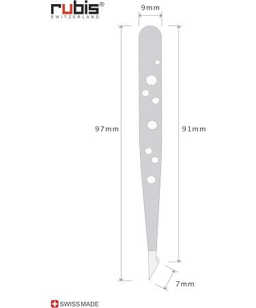 Rubis Evolution 2in1 Tweezers - Pointed & Fine Splinter Tweezers for Ingrown Hair Eyebrow Plucking - Elegant Swiss Quality - Buy Online on GoSupps.com