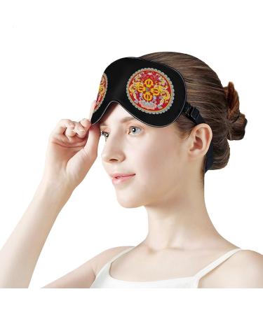 Coat Arms of Bhutan Sleep Mask - Adjustable Blindfold for Men and Women - Ideal for Travel and Night Time - Blocks Light for a Restful Sleep - Buy Online on GoSupps.com