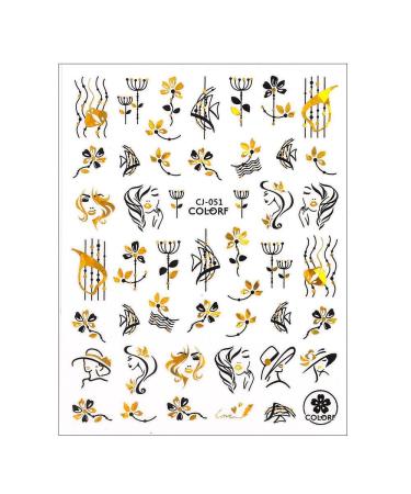 Manicure DIY Tips Flowers Leaf Abstract Woman Nail Stickers(06) Style6