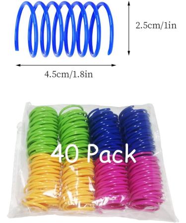 YUAAO 40 Pack Cat Spring Toys - Durable Plastic Coils for Active Indoor Play - Colorful Spirals for Cats & Kittens - Multicolor 40Pack - Buy Online on GoSupps.com