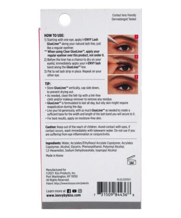 Kiss I Envy Lash Glue Liner Clear - 0.02 Ounce | Long-Lasting Waterproof Eyelash Adhesive for International Shipping - Buy Online on GoSupps.com
