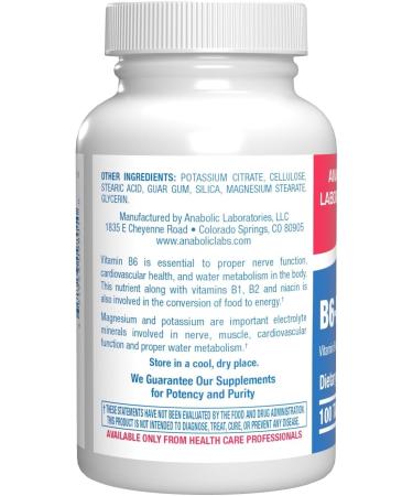 Calcium Magnesium B6 Supplement - Clinically Formulated Vitamin B6 50mg Complex for Energy Metabolism Krebs Cycle Heart Bone and Nerve Support with B1 B2 Niacin and Potassium (100 Servings) - Buy Online on GoSupps.com