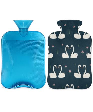 2L hot water bottle with reference to pain relief Dear swan flower pattern heat pattern PVC ice and warm ponds for cold and heat therapy / menstrual cramps / feet / hand warmers