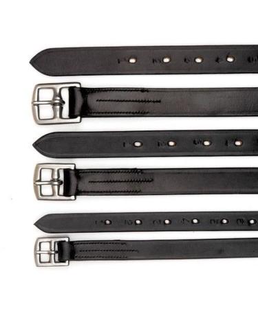 Nelsons Equestrian Leather Stirrup Leathers Black or Havana (1" wide x 54" length) (Black)