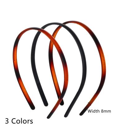 Olakin Plastic Headbands with Teeth - 6 DIY Hair Bands for Women & Girls (Brown 8mm) - Stylish & Durable Hair Accessories - Buy Online on GoSupps.com