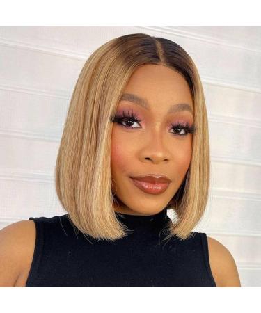 JOEDIR 30.5 cm Bob Wig for Black Women - Kinky Straight T-Part HD Transparent Pre-Plucked with Baby Hair (RT6/23C) - Buy Online on GoSupps.com