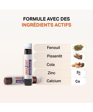 ANACA 3 - Flat Belly Shot - Food Supplement - Drainage(2) & Digestion(1) - Dandelion Cola Fennel Zinc & Calcium - 14 Day Sli - Buy Online on GoSupps.com