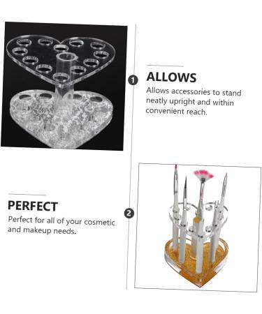 DOITOOL 2pcs Nail Art Heart Pen Holder Eyeliner Pencil Eyeliner Holder Makeup Brush Holder Lipstick Stand - Buy Online on GoSupps.com