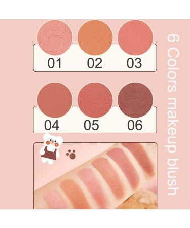 Matte Finish Blush Makeup for Cheeks Smooth Powder Face Blush Blendable Long-Lasting All day 6 Colors Blushing Pigmented and Lightweight Blush Palette - Buy Online on GoSupps.com