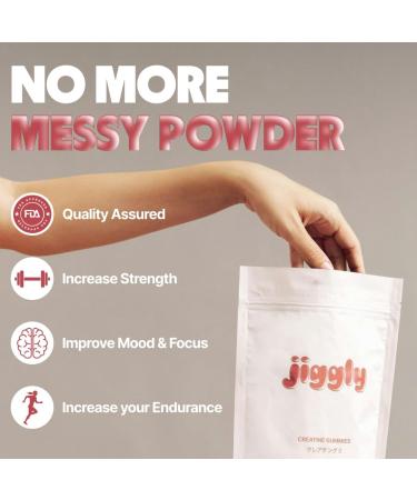 Jiggly Creatine Monohydrate Gummies for Men & Women Boost Focus Strength and Endurance Anti-Melting Formula Vegan Gluten-Free Non-GMO 5g of Creatine per Serving (Natural Strawberry 90 ct) Natural Strawberry 90 Coun  - Buy Online on GoSupps.com