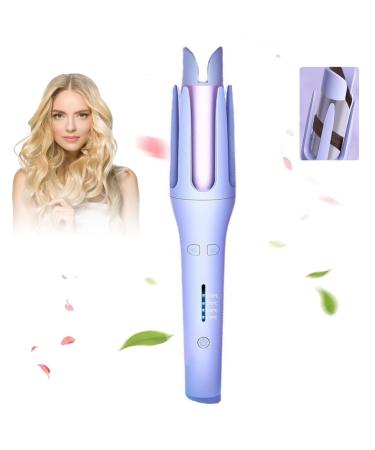 Automatic Curling Iron 1.25 inch Professional Automatic Rotating Hair Curler with 4 Temps for Effortless Waves and Beach Curls Dual Voltage Fast Heating Auto Hair Curler Wand for Hair Styling Bluish Violet