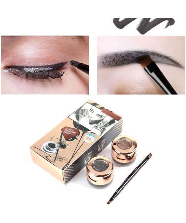 Eyebrow Pen Eye Makeup Tool 2 in 1 Waterproof Longlasting Eyebrow Eyeliner Cream Smoky Eye Makeup Cosmetic Tool Brown Black - Buy Online on GoSupps.com