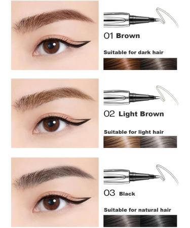 Cooklesa Eyebrow Natural Waterproof Eyebrow Pen with Microfine Tip Two-pronged Eyebrow Pencil Natural Brow Eyebrow Pen (01+02) - Buy Online on GoSupps.com