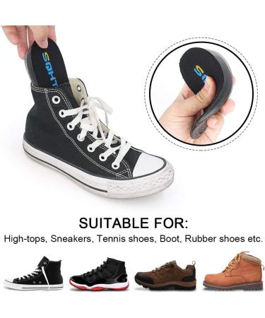 SQHT Gel Heel Lift Inserts for Height Increase - Achilles Tendon Cushion - Men and Women - Large (1 Inch) - Black - Pack of 2 - Buy Online on GoSupps.com