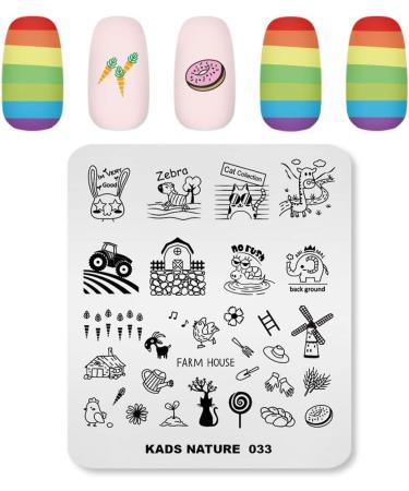 Alexnailart Cartoon Farm Animal Nail Stamping Plates - DIY Manicure Tools & Patterns for Creative Nail Designs - Buy Online on GoSupps.com