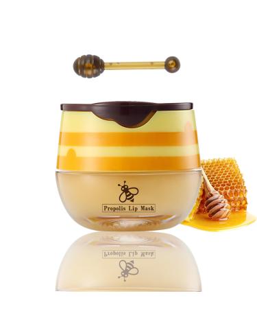 Propolis Lip Masks - Lasting Moisture Lip Care - Reduce Lip Lines and Dryness - Smooth Lips - Care for Lips Day and Night - Lip Mask with Applicator - Small and Easy to Carry