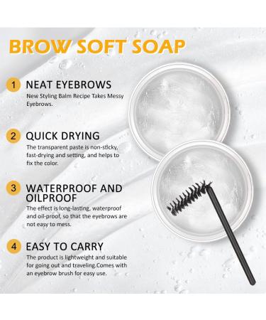 Soap Brows Kit - 2Pcs Eyebrow Freeze Wax & Long-lasting Clear Tint Gel | Waterproof Eyebrow Makeup Balm | International Shipping Available - Buy Online on GoSupps.com